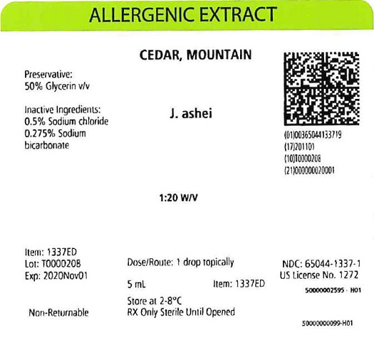 Cedar, Mountain, 5 mL 1:20 w/v Carton Label