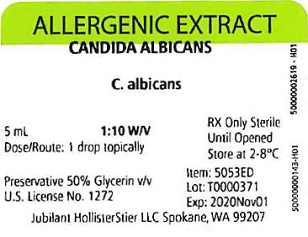 Candida albicans, 5 mL 1:10 w/v Vial Label