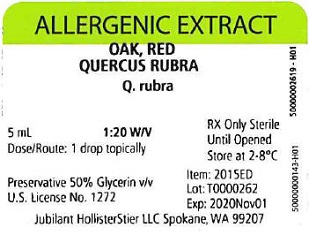 Oak, Red, 5 mL 1:20 w/v Vial Label