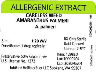 Careless Weed, 5 mL 1:20 w/v Vial Label
