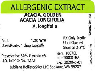 Acacia, Golden, 5 mL 1:20 w/v Vial Label