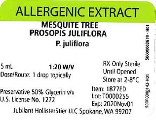 Mesquite Tree, 5 mL 1:20 w/v Vial Label