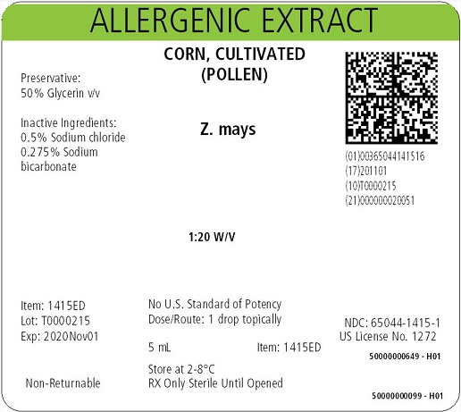 Corn, Cultivated Pollen, 5 mL 1:20 w/v Carton Label