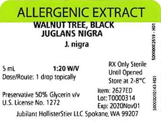 Walnut Tree, Black, 5 mL 1:20 w/v Vial Label