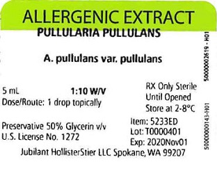 Pullularia pullulans, 5 mL 1:10 w/v Vial Label