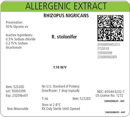 Rhizopus nigricans, 5 mL 1:10 w/v Carton Label