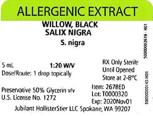 Willow, Black, 5 mL 1:20 w/v Vial Label