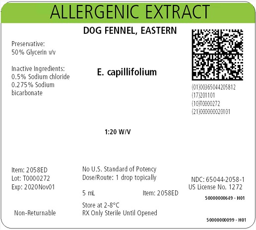 Dog Fennel, Eastern, 5 mL 1:20 w/v Carton Label