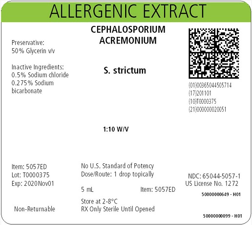 Cephalosporium acremonium, 5 mL 1:10 w/v Carton Label