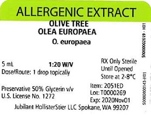 Olive Tree, 5 mL 1:20 w/v Vial Label