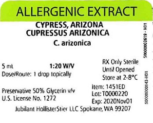 Cypress, Arizona, 5 mL 1:20 w/v Vial Label