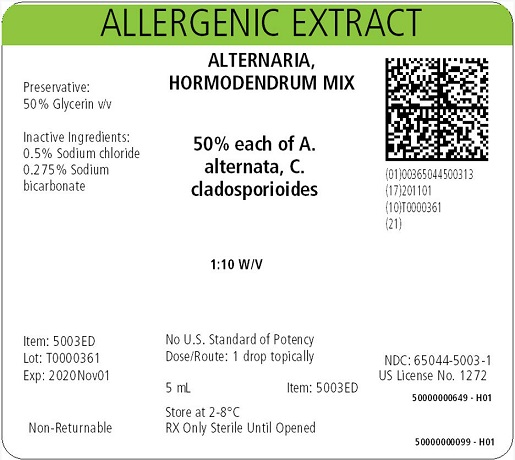 Alternaria Hormodendrum Mix, 5 mL 1:10 w/v Carton Label