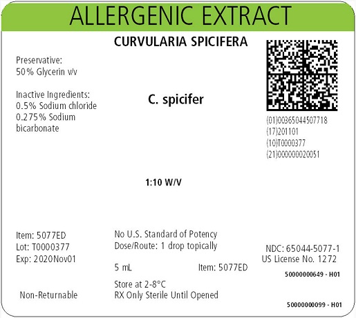 Curvularia spicifera, 5 mL 1:10 w/v Carton Label