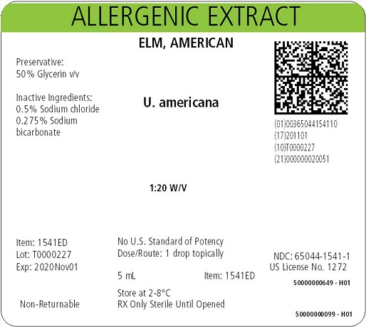 Elm, American, 5 mL 1:20 w/v Carton Label