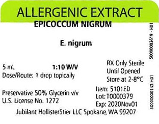 Epicoccum nigrum, 5 mL 1:10 w/v Vial Label