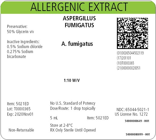 Aspergillus fumigatus, 5 mL 1:10 w/v Carton Label
