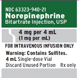 PACKAGE LABEL – PRINCIPAL DISPLAY PANEL – Norepinephrine Vial Label
