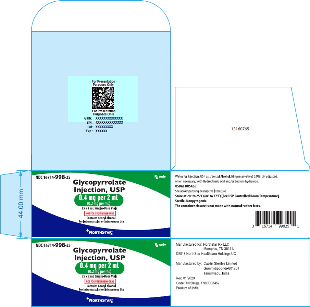 Principal Display Panel – Glycopyrrolate Injection, USP 0.4 mg per 2 mL Carton