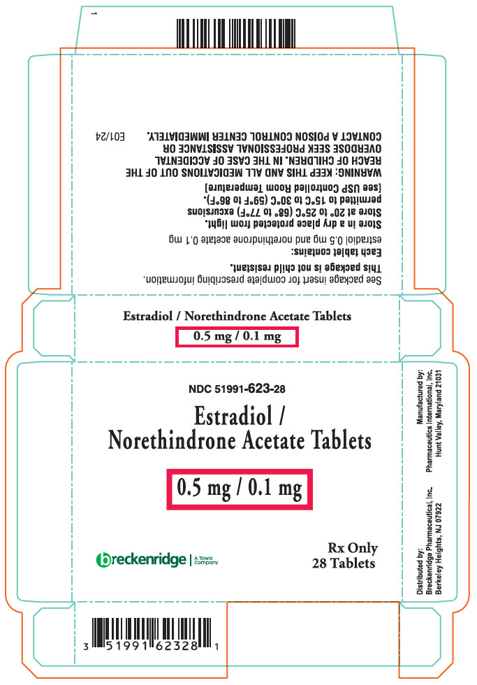 PRINCIPAL DISPLAY PANEL - 0.5 mg/0.1 mg Tablet Blister Pack Carton