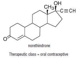 Norethindrone
							Therapeutic Class = Oral Contraceptive