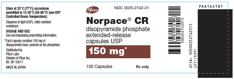 Principle Display Panel - 150 mg Capsule Bottle Label - NDC 0025-2742-31
