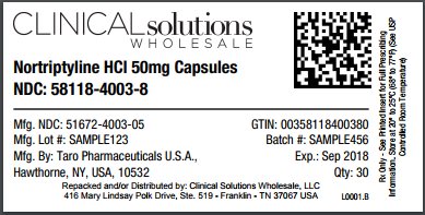Nortriptyline HCl 50mg capsule 30 count blister card