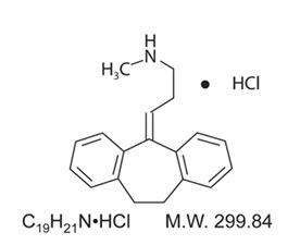 The structural formula for Nortriptyline