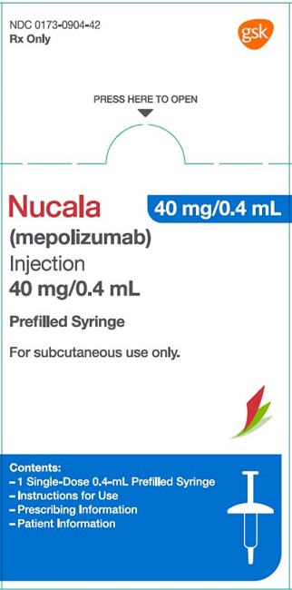 Nucala 40 mg syringe carton