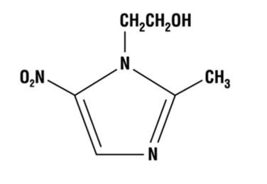 The structural formula for metronidazole is a 2-methyl-5-nitroimidazole-1-ethanol. 