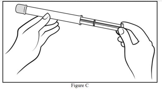 Step 2: Insert the plunger into the open end of the pre-filled applicator (See Figure C)