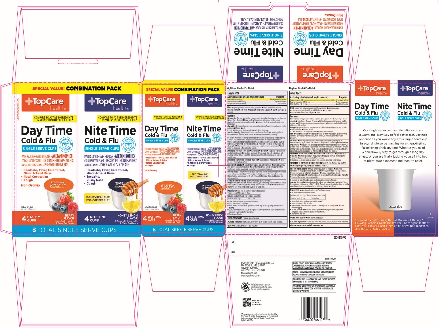Topcare Health Non Drowsy Daytime Cold And Flu Relief And Nighttime Cold And Flu Relief Day And Night Combo Pack Breastfeeding