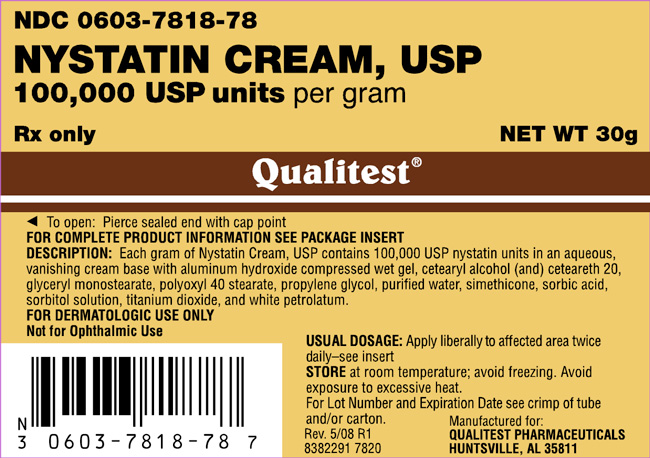 This is an image of the tube for Nystatin Cream, USP.