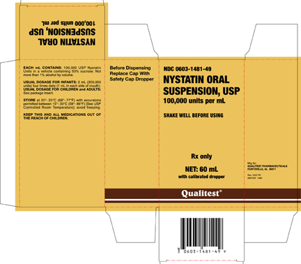 This is the 60mL carton for the Nystatin Oral Suspension, USP.