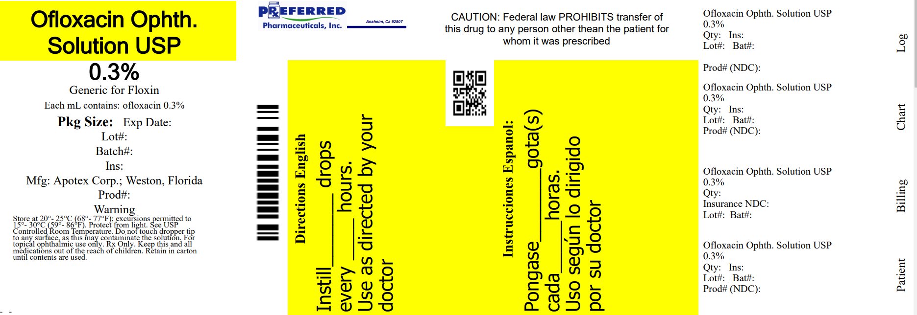 Ofloxacin Ophth Solution USP        03% 