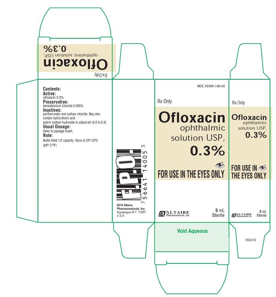 NDC 59390-140-05- Carton
Rx Only
Ofloaxcin
ophthalmic solution
0.3%
FOR USE IN THE EYES ONLY
5 mL
Sterile
