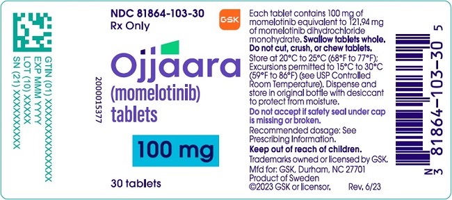 Ojjaara 100 mg tablet 30 count label