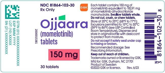 Ojjaara 150 mg tablet 30 count label