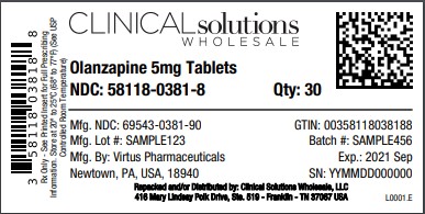 Olanzapine 5mg tablet 30 count blister card