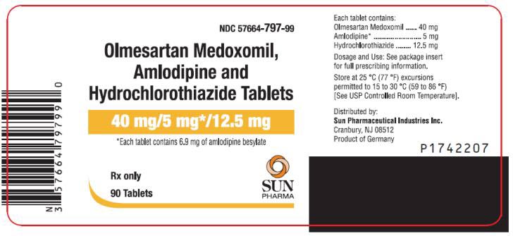 PRINCIPAL DISPLAY PANEL NDC 57664-797-99 Olmesartan Medoxomil, Amlodipine and Hydrochlorothiazide Tablets 40 mg/5 mg*/12.5 mg Rx Only 90 Tablets