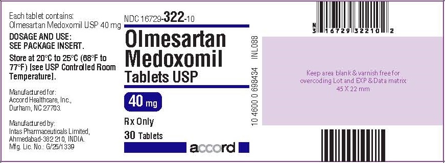 Olmesartan Medoxomil Tablets – 40 mg 30 Bottle Label