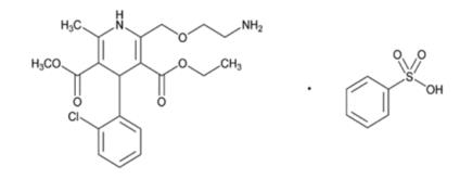 The structural formula for amlodipine besylate is: