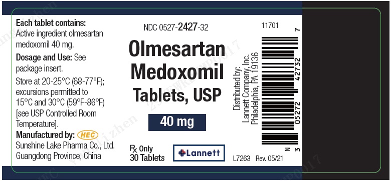 Olmesartan medoxomil Tablets - Package Label - 40 mg 30 ct Bottle Label
