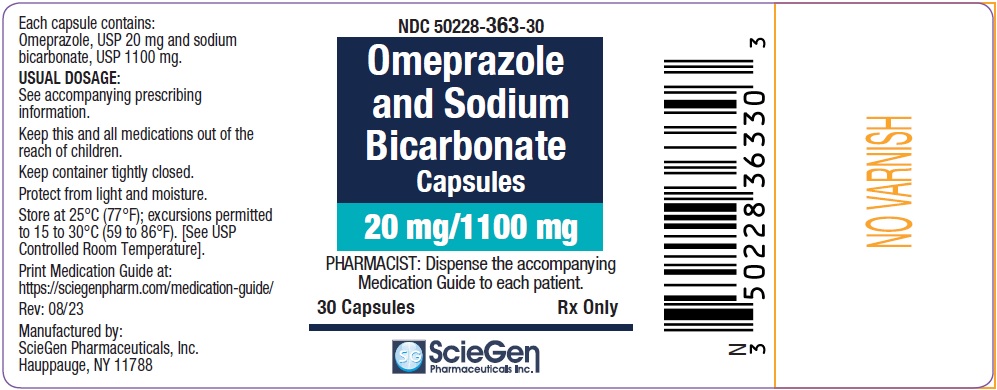 Omeprazole and Sodium Bicarbonate Capsules 20 mg/1100 mg-30 Capsules Label