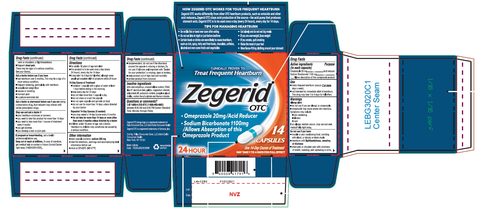 PACKAGE LABEL-PRINCIPAL DISPLAY PANEL - 20 mg/1100 mg (14 Capsules Container Label)