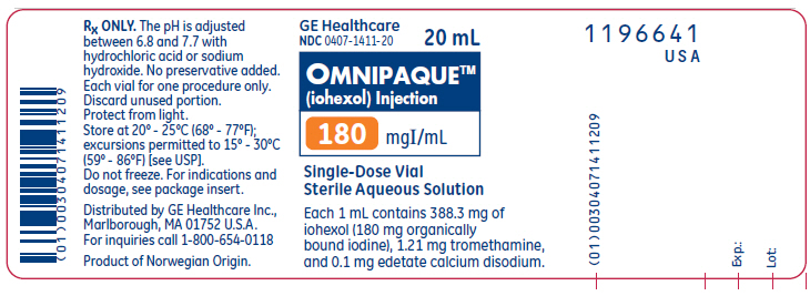 PRINCIPAL DISPLAY PANEL - 180 mgI/mL Vial Label