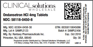 Ondansetron HCl 4mg tablet 30 count blister card