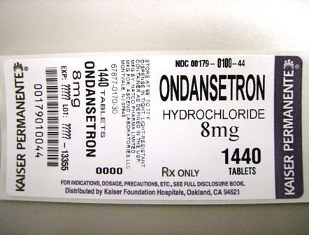 8 mg container label
