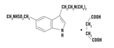 The active component of ONZETRA Xsail is sumatriptan, a selective 5-hydroxy-tryptamine receptor subtype 1 (5-HT1) agonist (triptan), as the succinate salt. Sumatriptan succinate is chemically designated as 3-[2-(dimethylamino)ethyl]-N-methyl-indole-5-methanesulfonamide succinate (1:1), and it has the following structure: