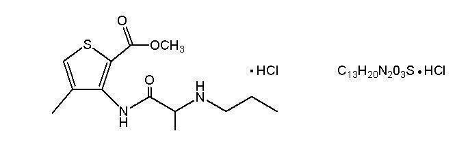 Articaine HCl structural formula