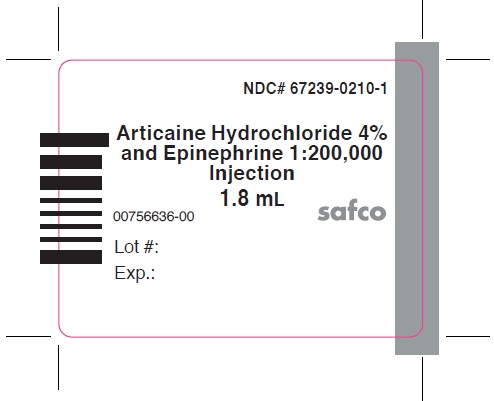 Principal Display Panel – Articaine HCl and Epinephrine  (Articaine Hydrochloride 4% and Epinephrine 1:200,000) Injection Cartridge Label